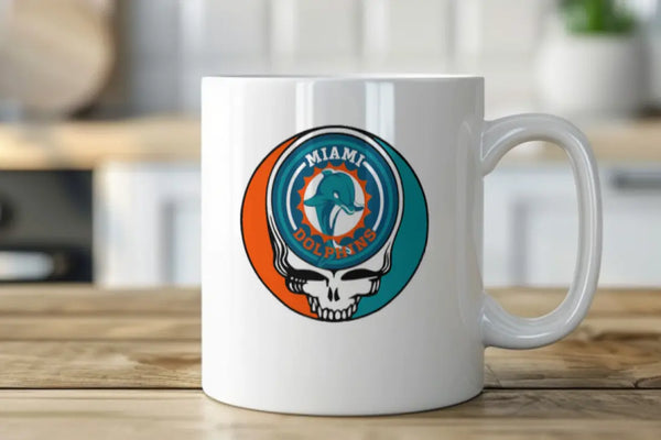 Grateful Dead - Miami Dolphins Stealie 15 Ounce Coffee Mug - StealieShop